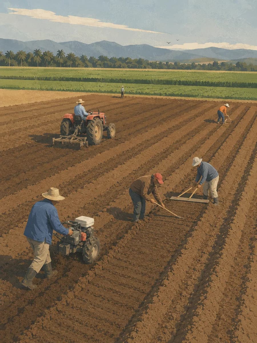 Agriculture, Forestry and Fishing sector illustration.