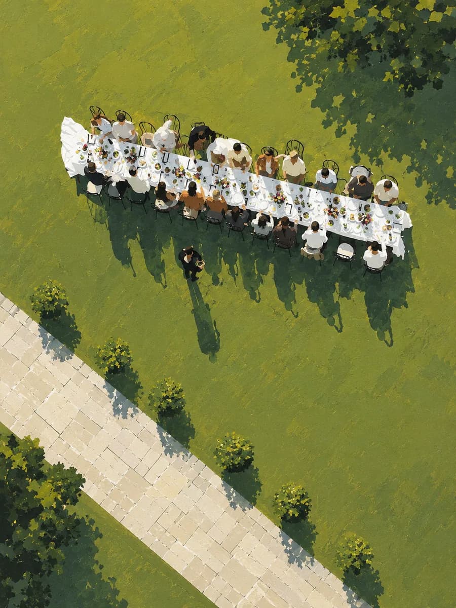 Hospitality sector illustration.
